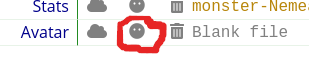 Blank file button circled in the UI